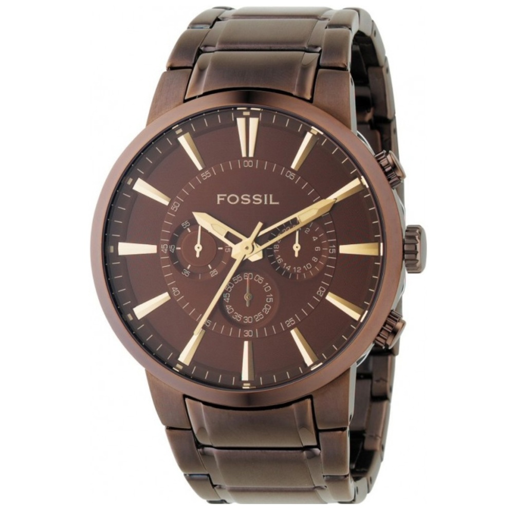 Mens Fossil - Brown Dial And Bracelet Dress Watch